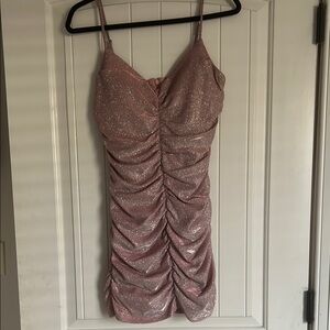 Pink Glitter Mini Dress